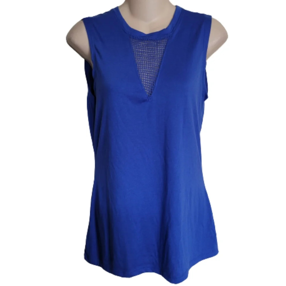 Darling Blue Blue Sleeveless Cutout V-neck Size Women's Medium NEW with Tag